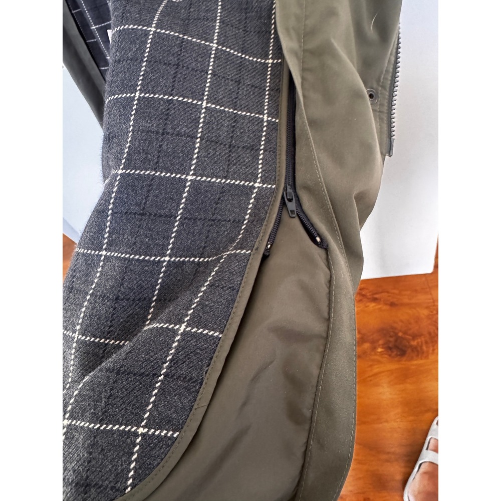 LL Bean Womens Petite Small Long Hooded Rain Trench Coat Olive Green OHJ63 - Picture 13 of 16